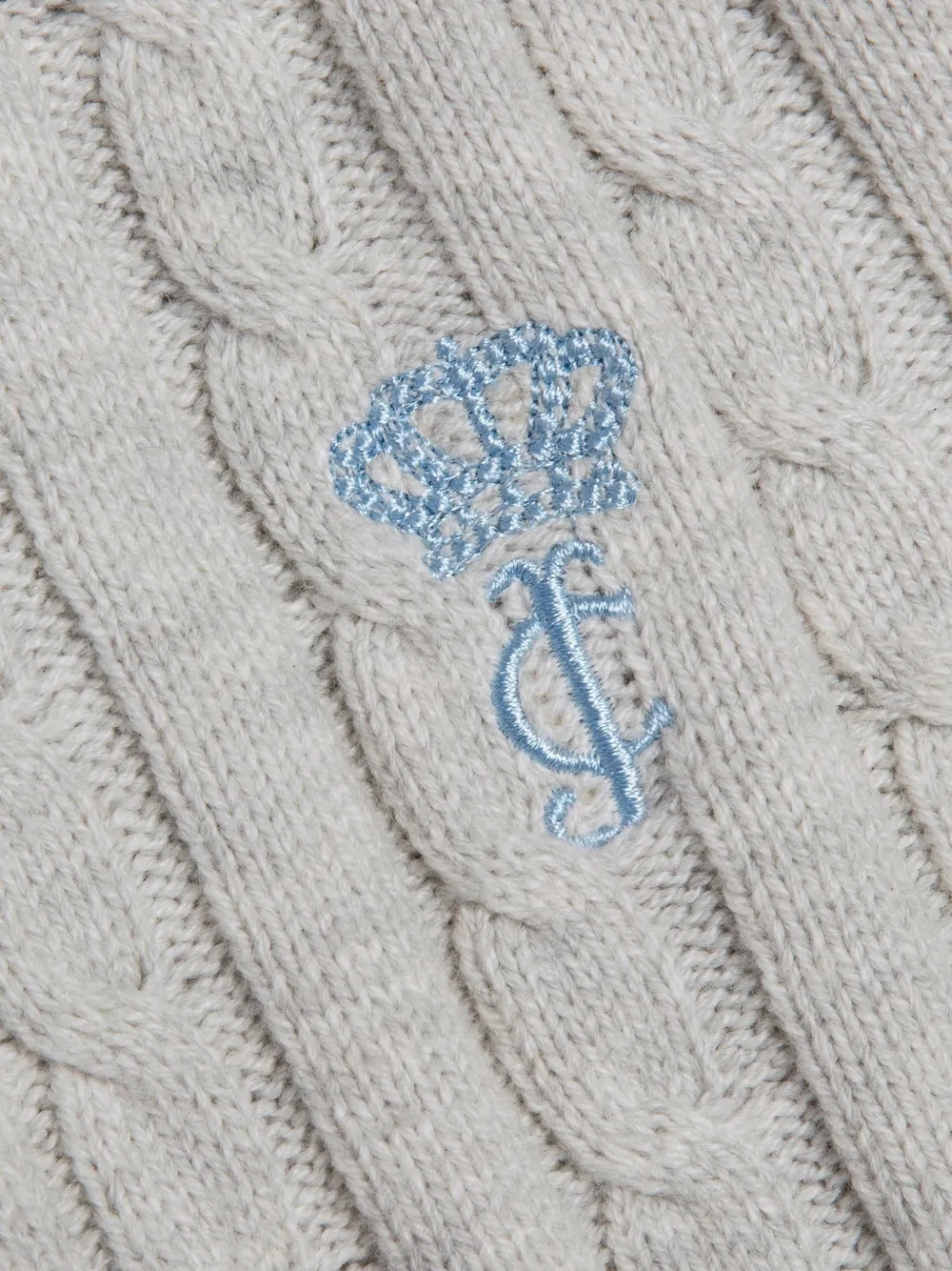 Juicy Couture cable-knit zip-up hoodie Beige