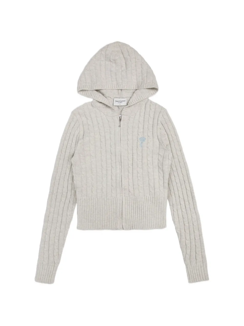 Juicy Couture cable-knit zip-up hoodie Beige
