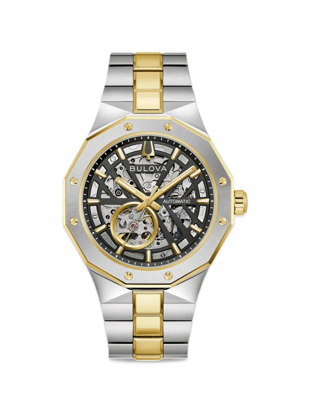 Bulova Prestige 42mm skeleton-dial watch - Nero