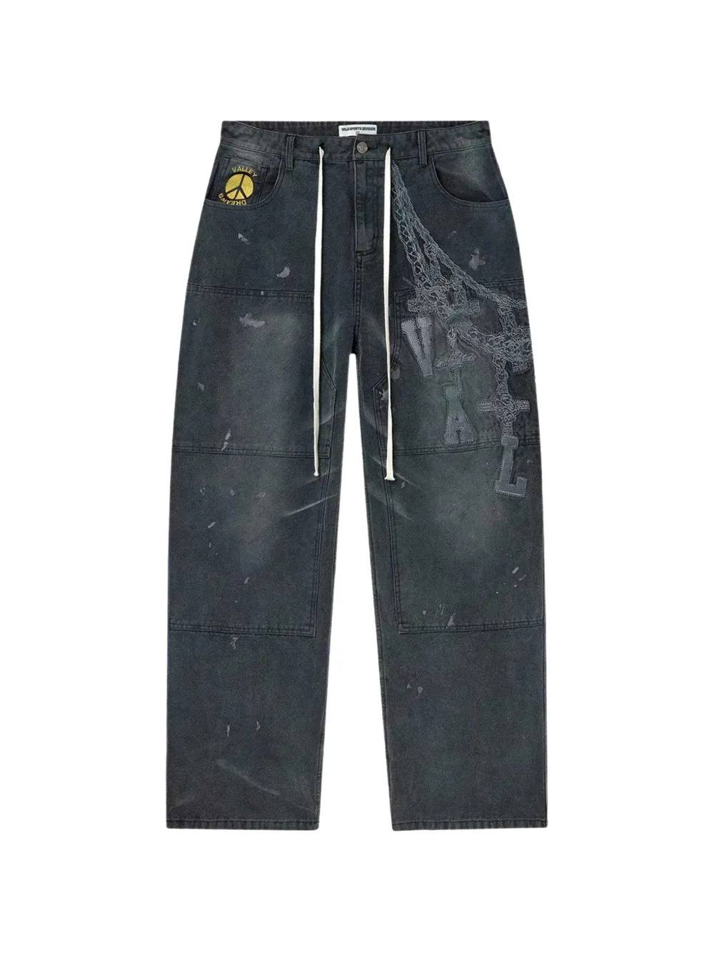 Vale Chain Painter wide-leg jeans - Nero