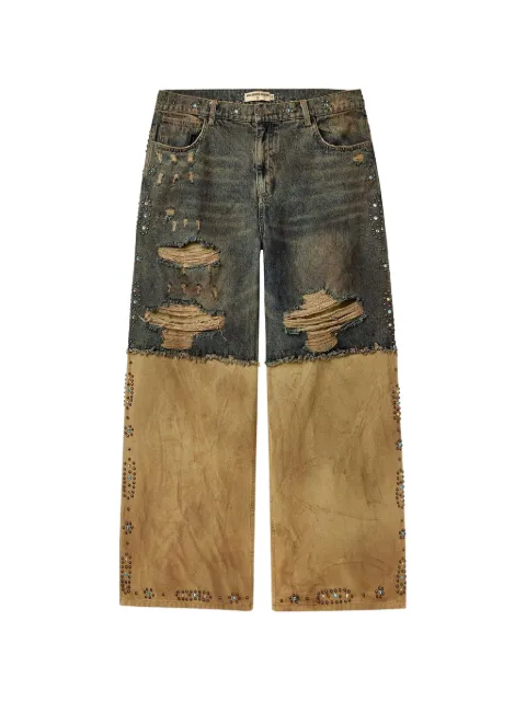 Vale Armor distressed panelled jeans