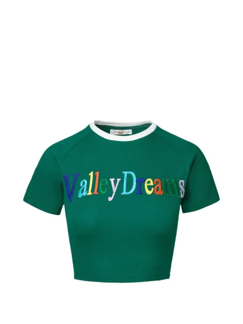 Vale logo-embroidered cropped T-shirt