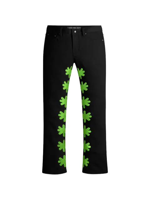 LOSTSHDWS floral-patch jeans