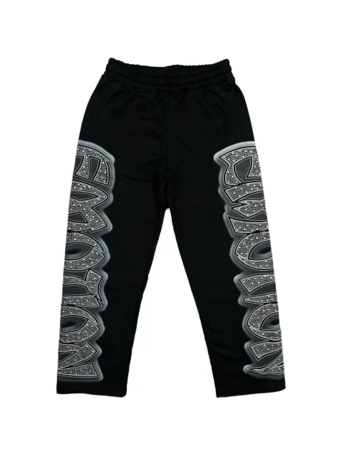 Mixed Emotion Midnight rhinestone-embellished track pants