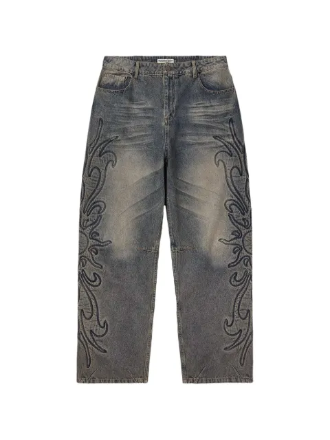 Vale embroidered-motif loose-fit jeans