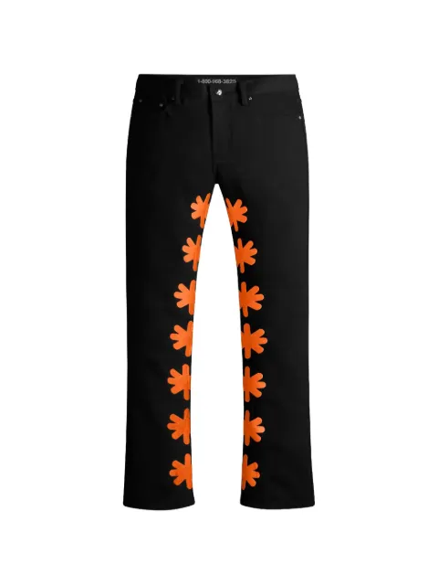 LOSTSHDWS flower-appliqué bootcut jeans