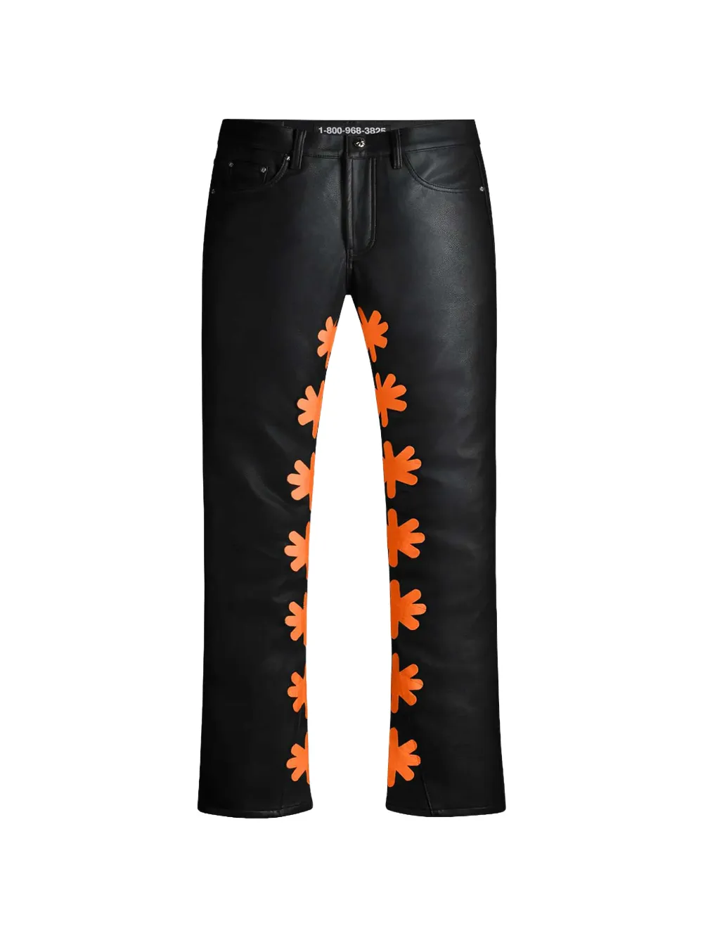 LOSTSHDWS appliqué leather trousers - Nero