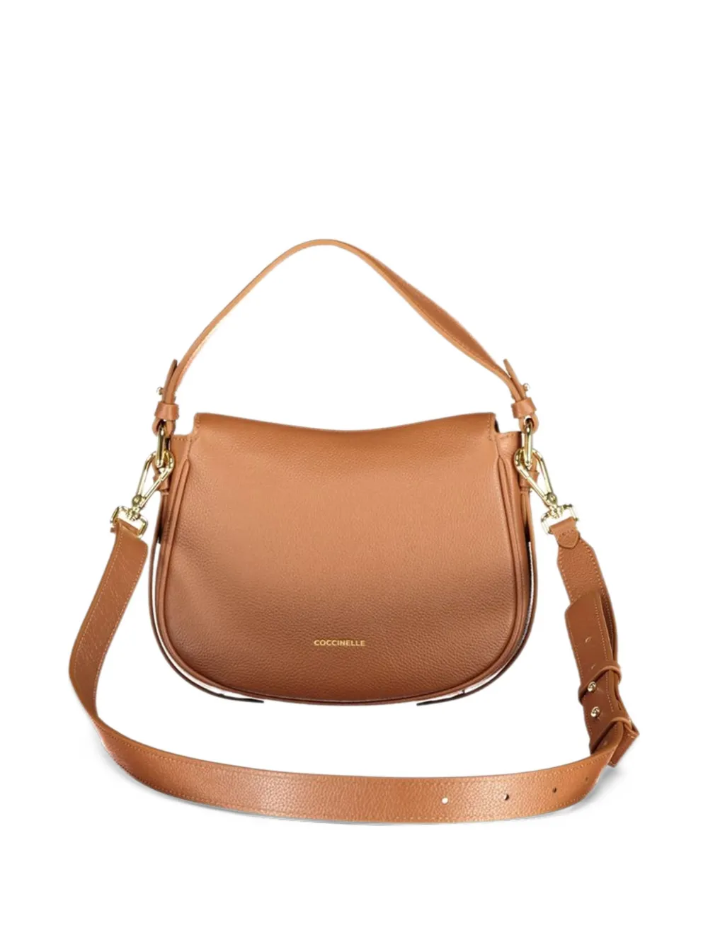 Coccinelle Kleine Mavery leren shopper met textuur Bruin
