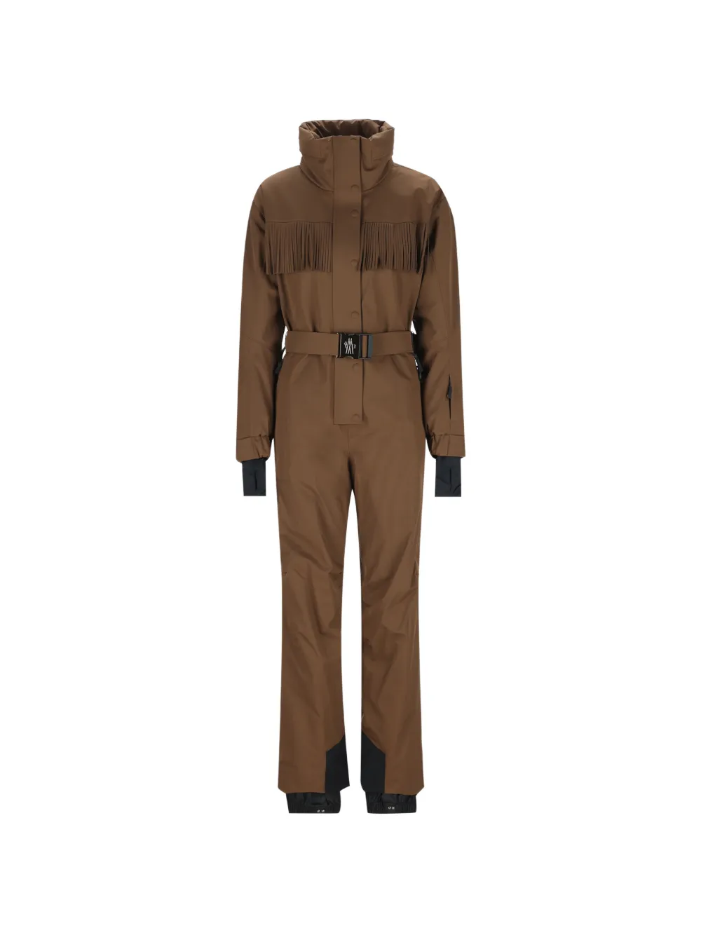 Moncler Grenoble Skipak met franje en ceintuur Bruin