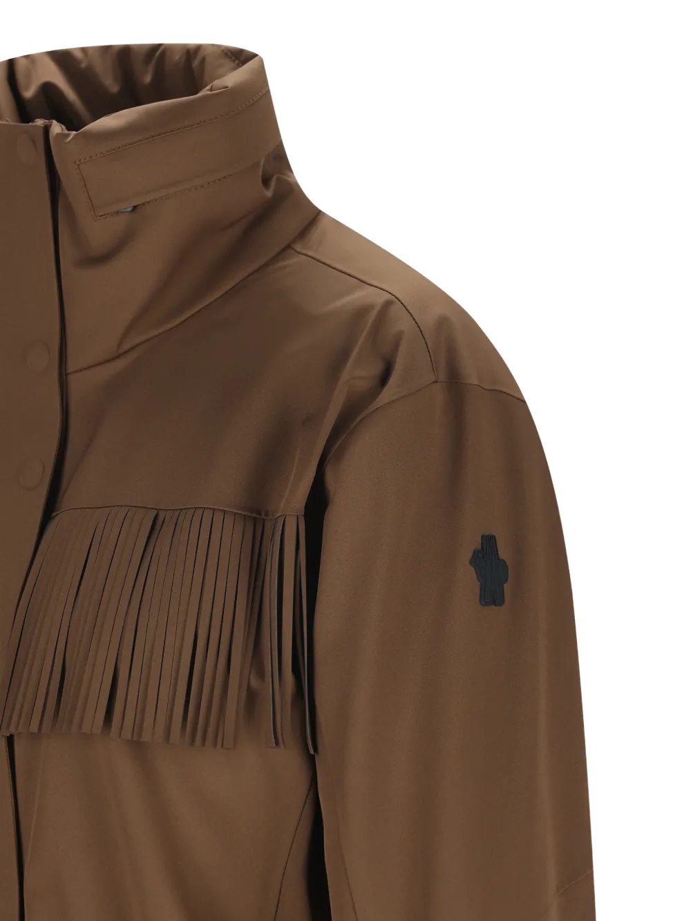 Moncler Grenoble Skipak met franje en ceintuur Bruin