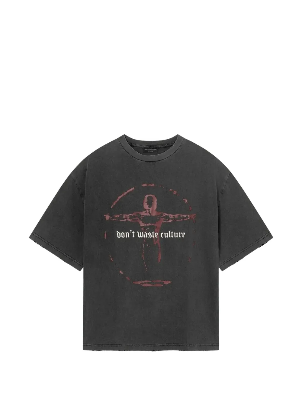 Don't Waste Culture graphic-print distressed T-shirt Grijs