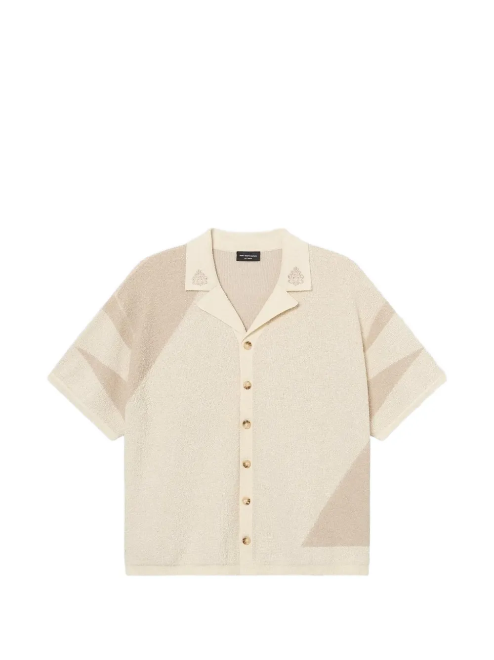 Don't Waste Culture Helviane embroidered-collar shirt Beige
