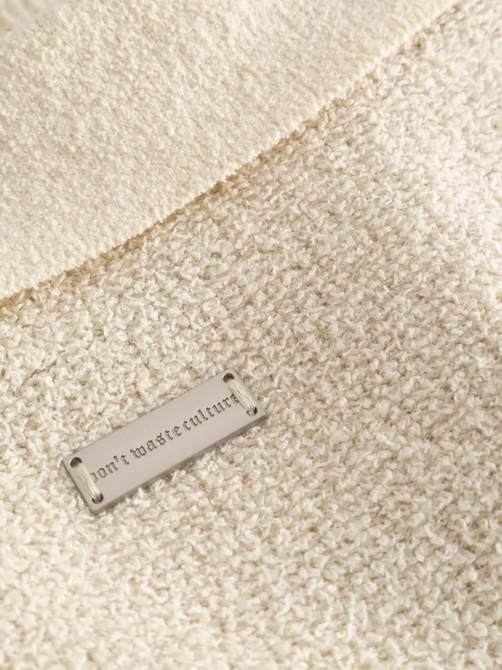 Don't Waste Culture Helviane embroidered-collar shirt Beige