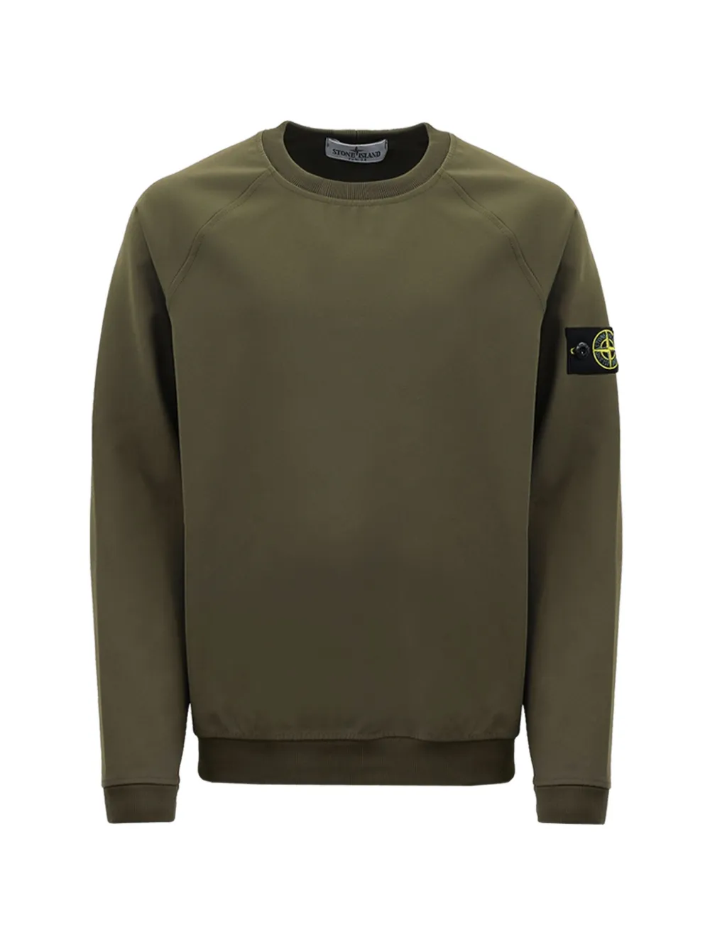 Stone Island Junior logo-patch raglan-sleeve sweatshirt Groen