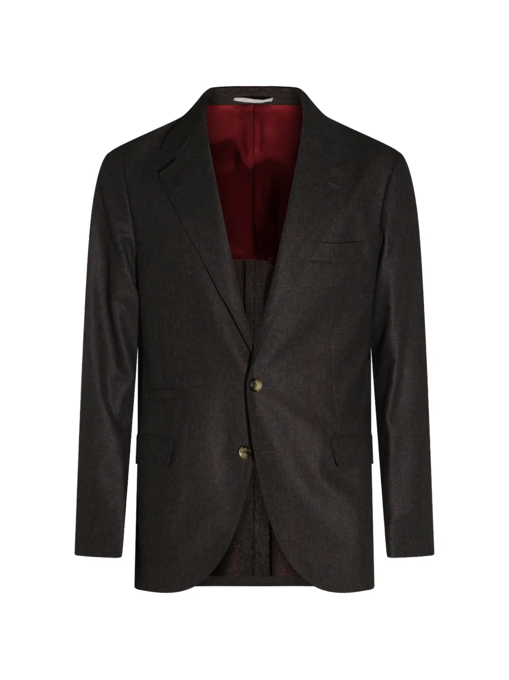 Brunello Cucinelli single-breasted wool blazer - Brown
