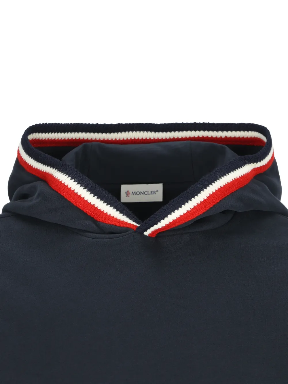 Moncler logo-patch hoodie Blauw