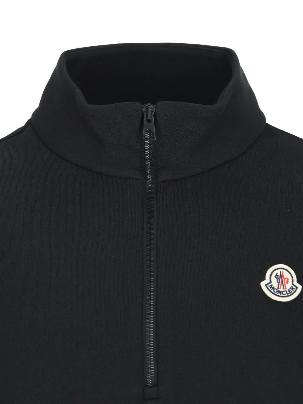 Moncler logo-patch zip-up sweater Zwart