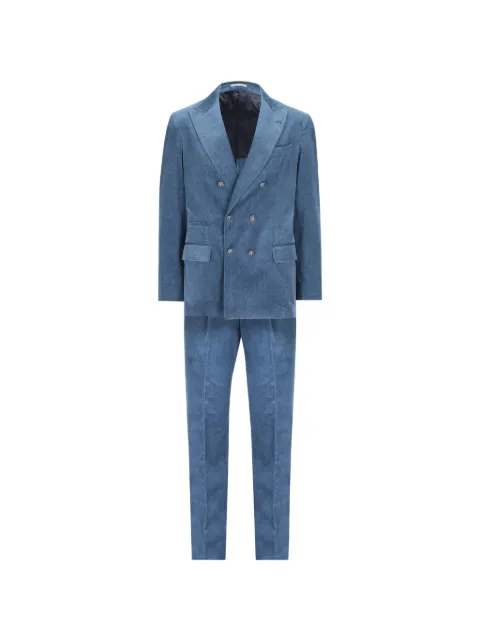 Brunello Cucinelli costume en coton à boutonnière croisée