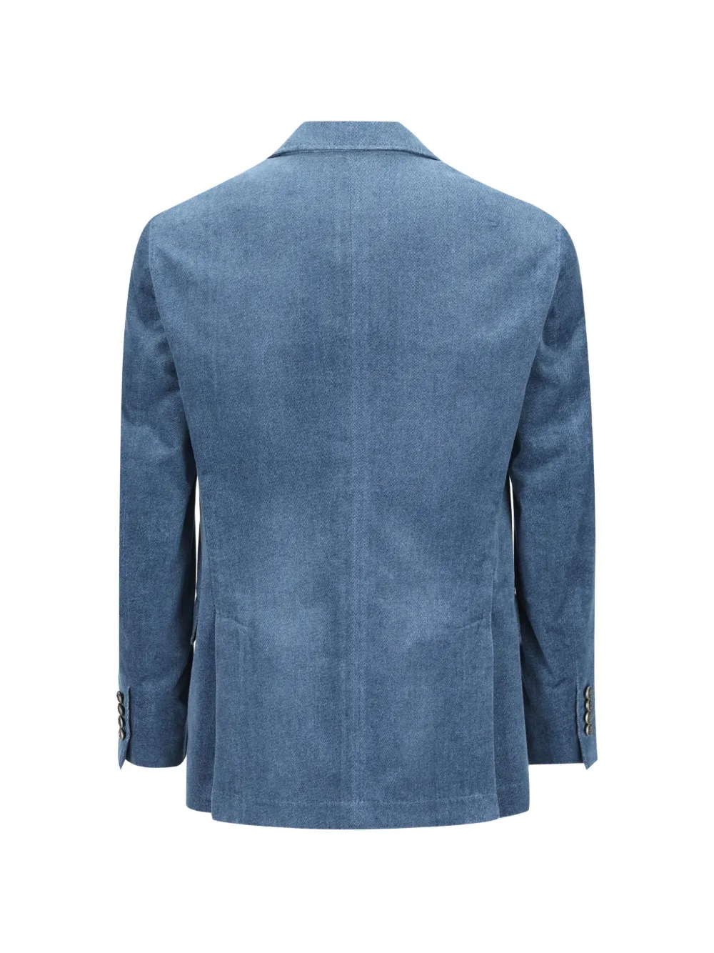 Brunello Cucinelli double-breasted cotton suit Blauw