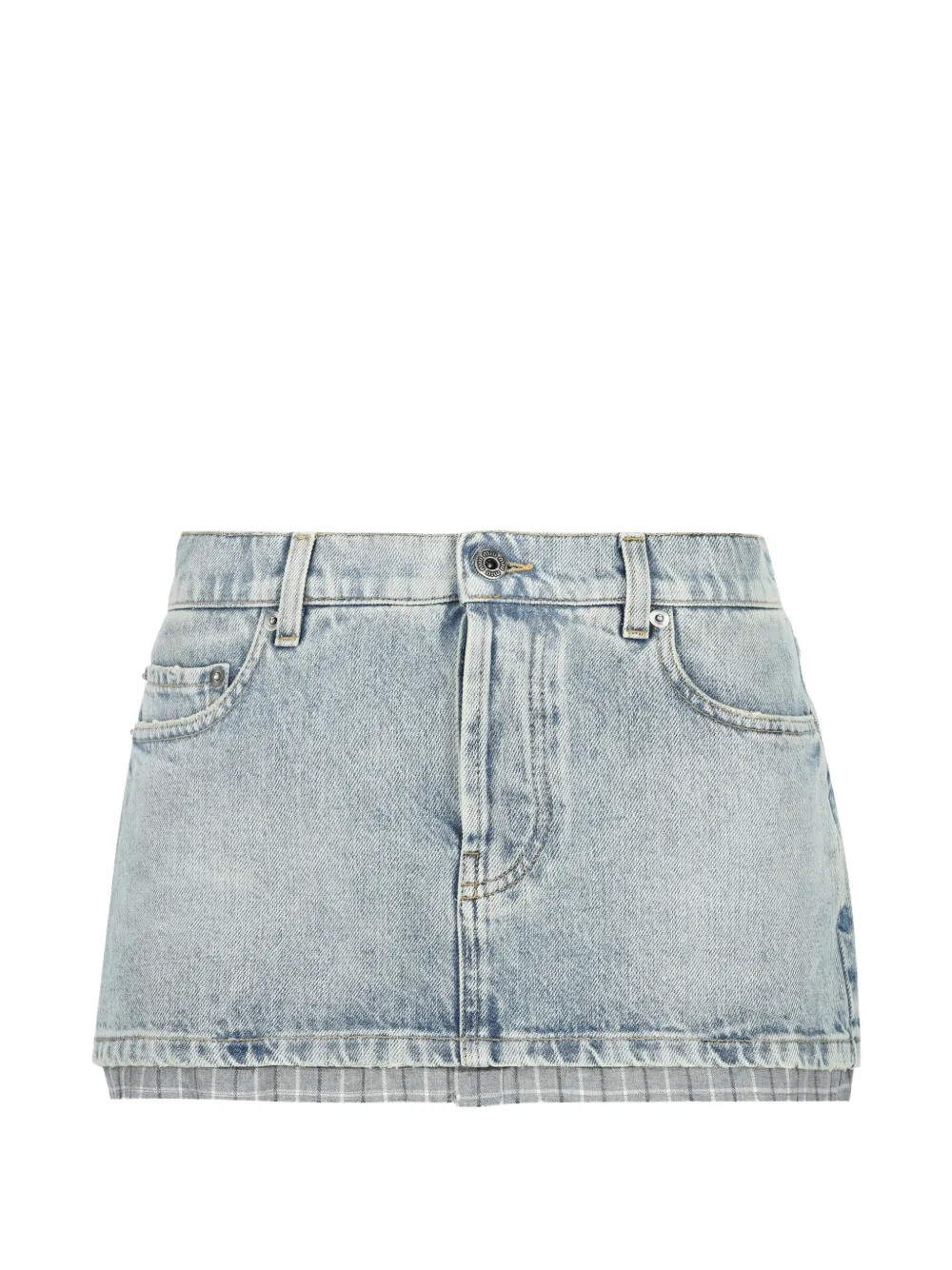 Miu Miu layered-hem denim skirt - Blu