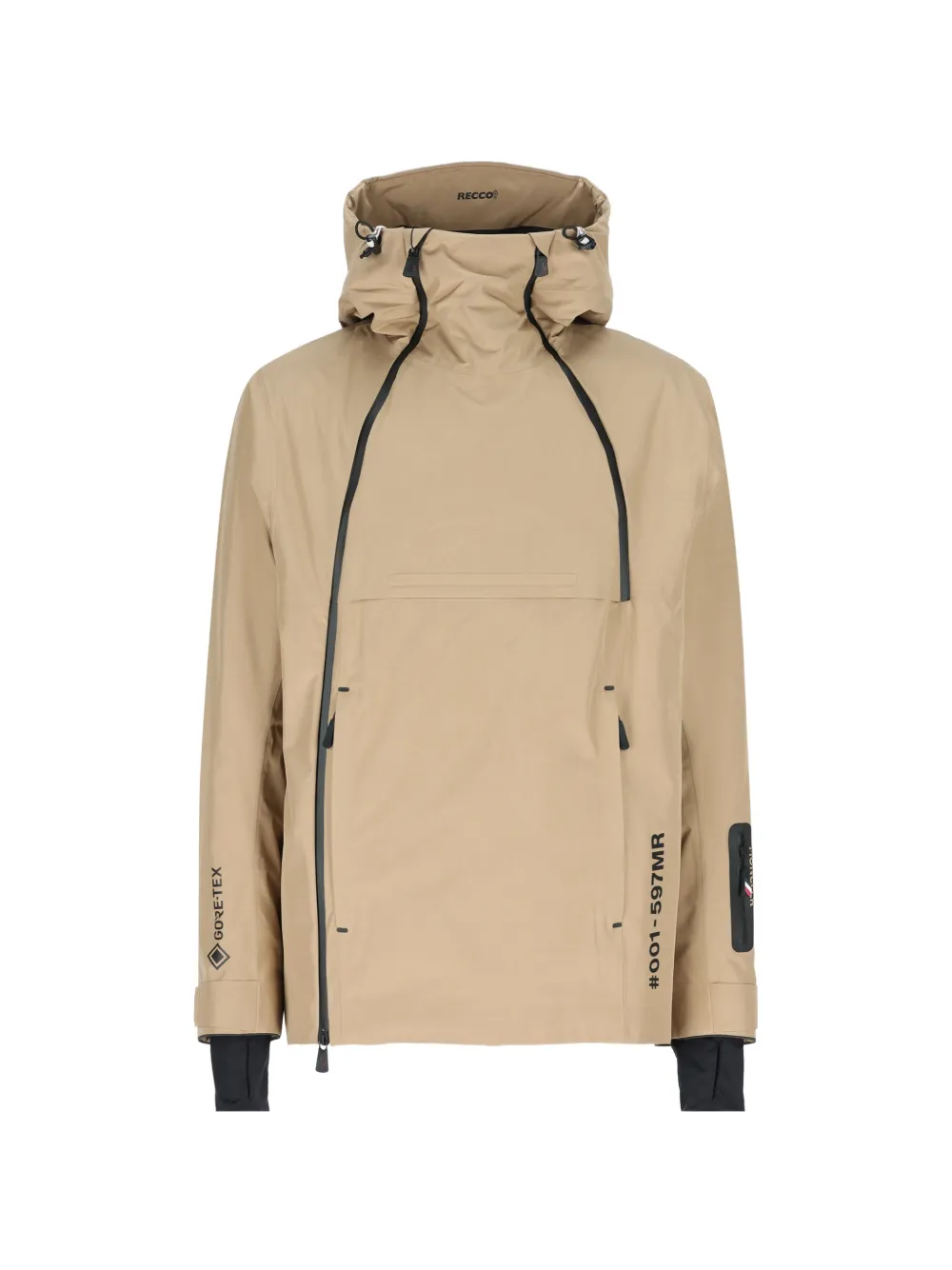 Moncler Grenoble logo-print hooded sport jacket Beige