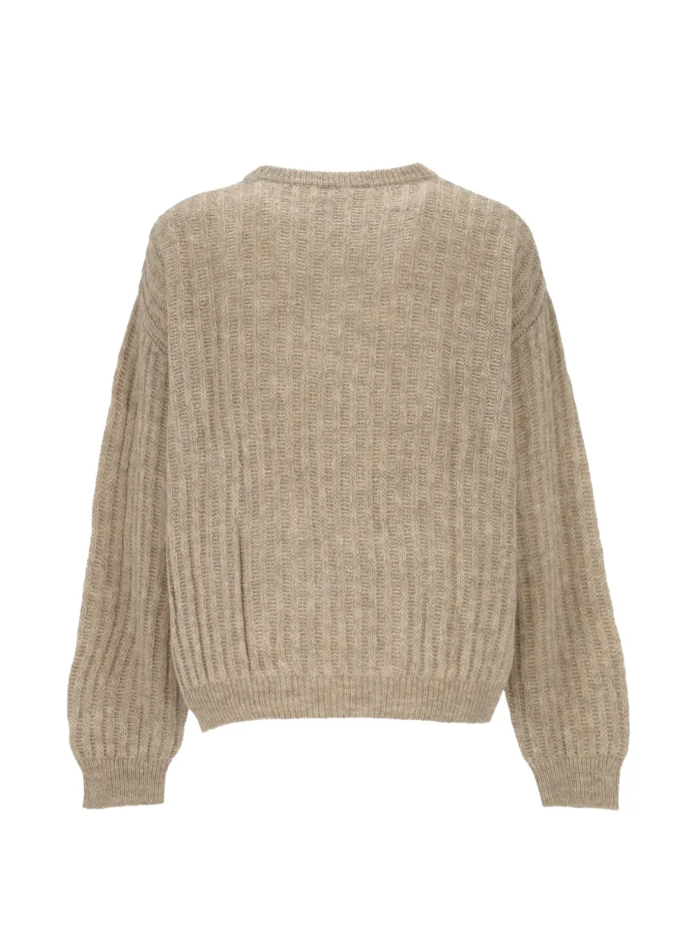 Wood ribbed-knit sweater Beige