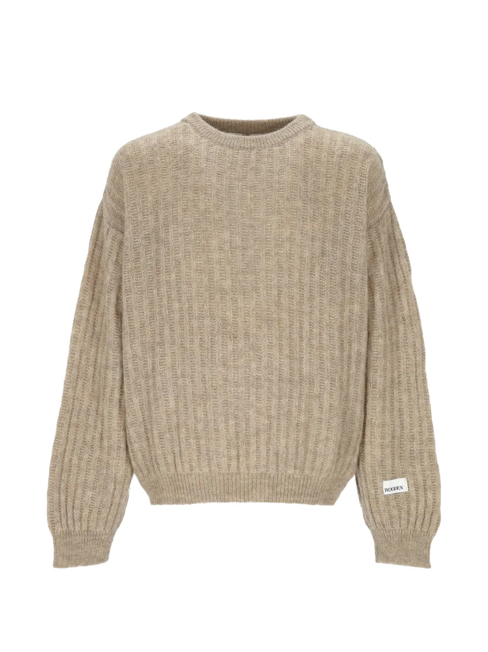 Wood ribbed-knit sweater Beige