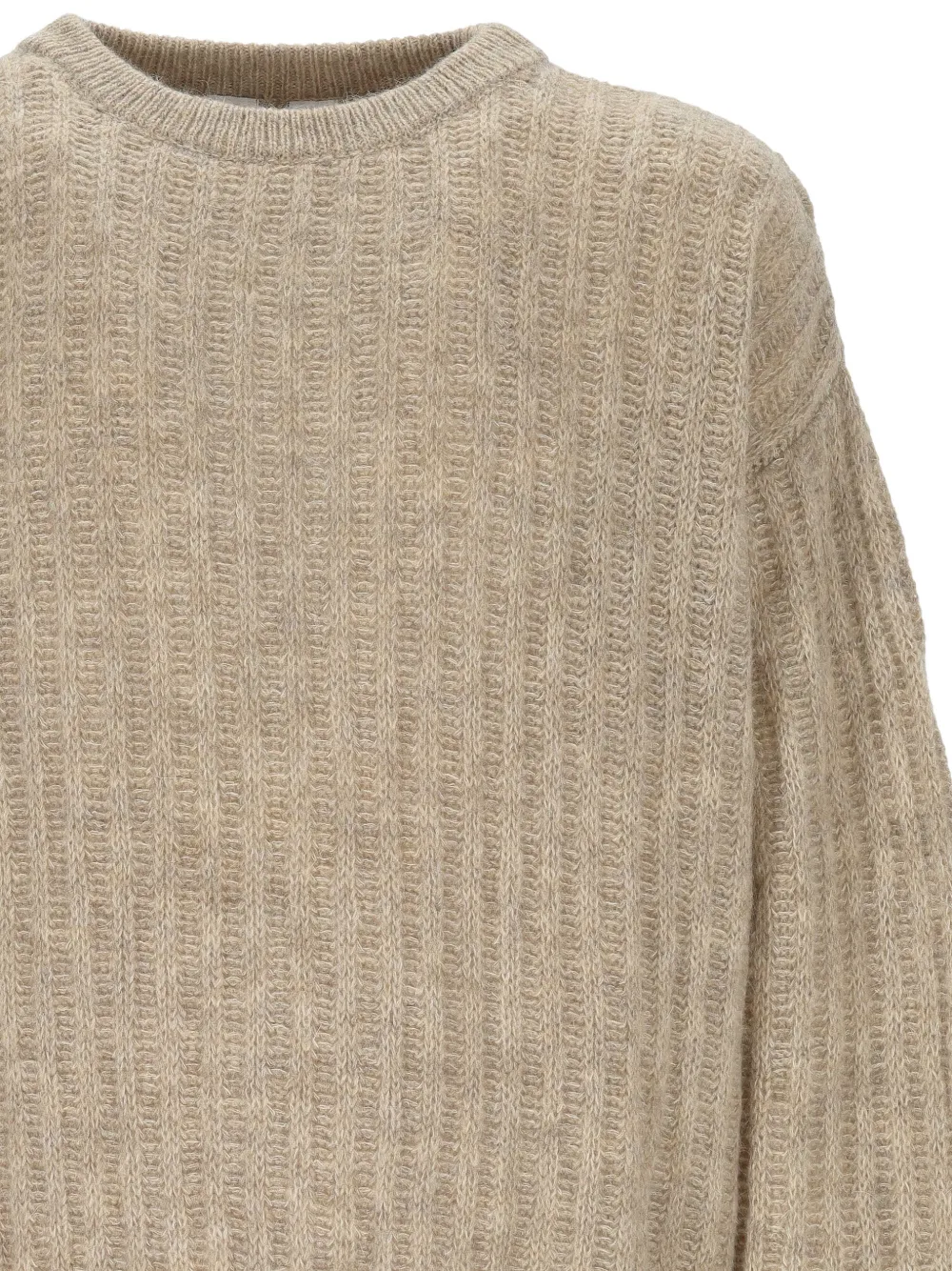 Wood ribbed-knit sweater Beige