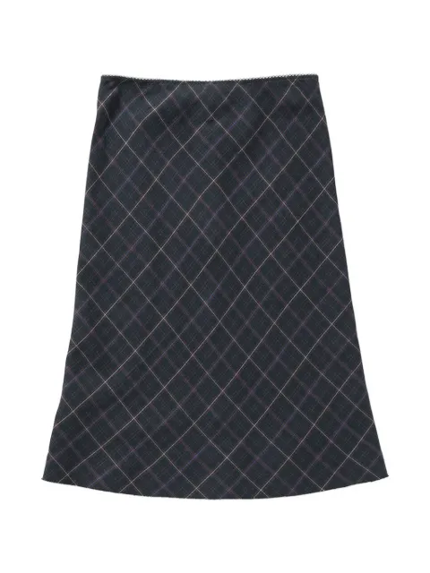 PERVERZE check-pattern A-line midi skirt