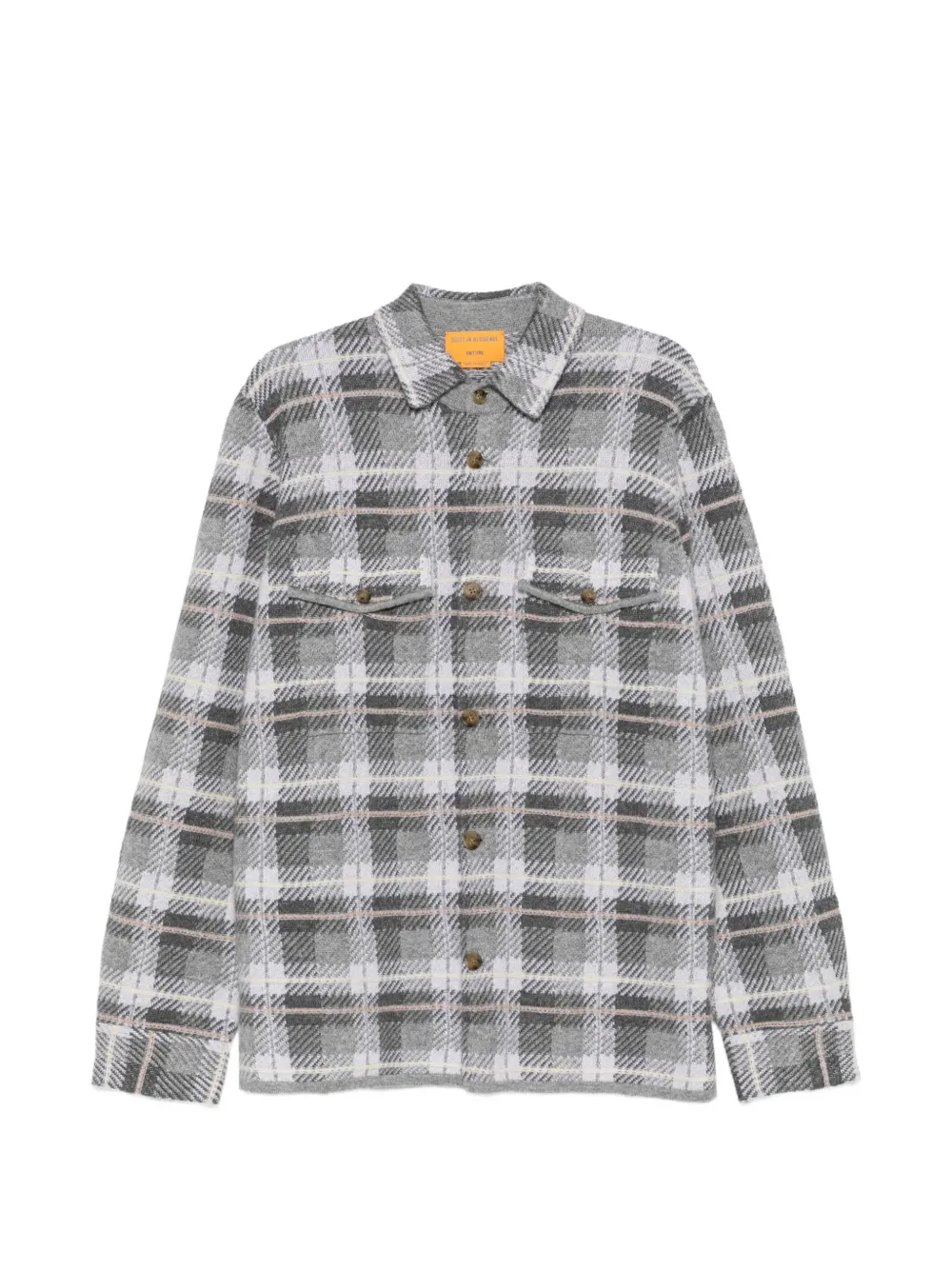 Guest In Residence plaid-check cashmere shirt - Grey