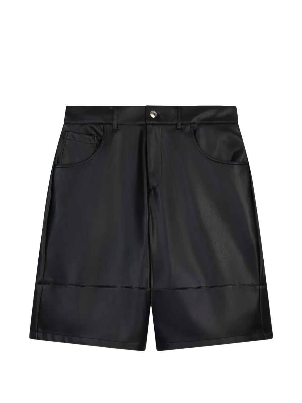 GCDS faux-leather five-pocket shorts - Nero