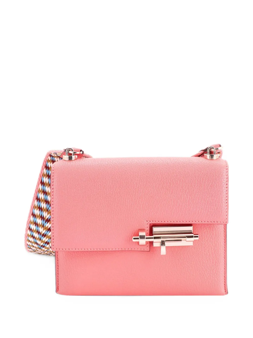 Hermès Pre-Owned Verrou Bag Chevre Mysore and Canvas Mini shoulder bag - Rosa