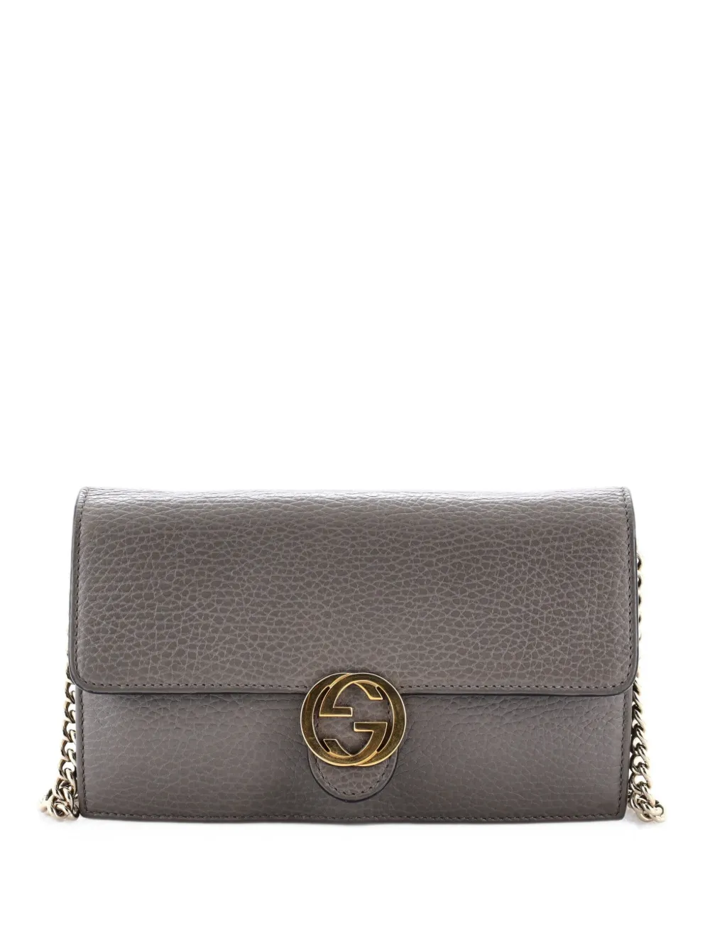 Gucci Pre-Owned Interlocking Wallet on Chain Leather crossbody bag - Grigio