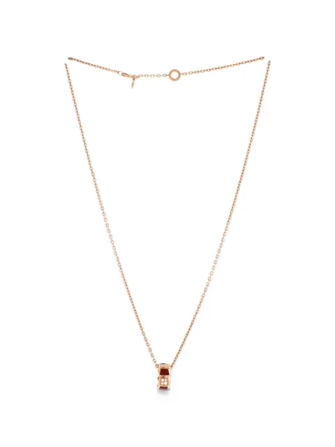 Bvlgari Pre-Owned Serpenti Viper Pendant 18K Rose Gold with Carnelian and Diamonds necklace