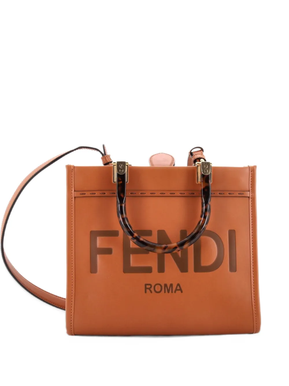 Fendi Pre-Owned Sunshine Shopper Leather Small tote bag - Brown