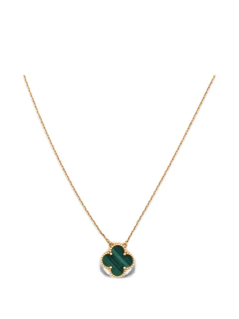 Van Cleef & Arpels Pre-Owned Vintage Alhambra Pendant 18K黄金孔雀石项链