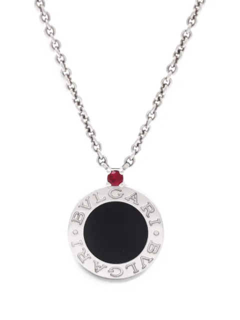 Bvlgari Pre-Owned Bvlgari Bvlgari Save the Children Pendant Sterling Silver with Onyx and Ruby necklace