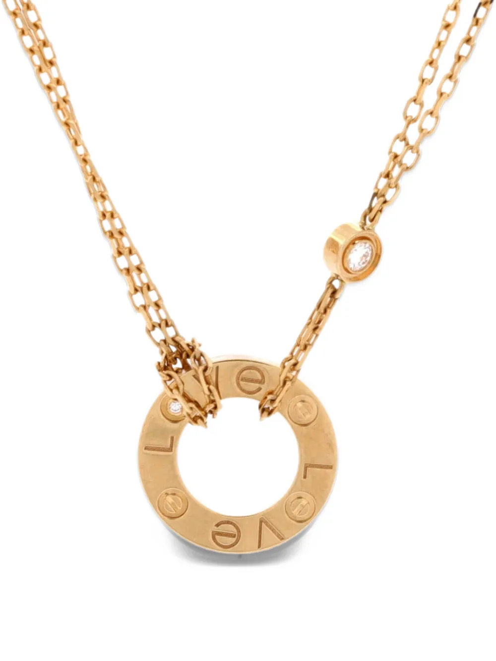 Cartier 2 Diamonds Love Pendant 18K Yellow Gold and Diamonds necklace - Oro