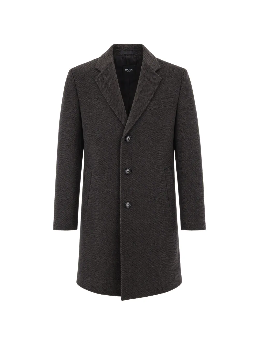 BOSS slim-fit formal wool coat with cashmere - Brown