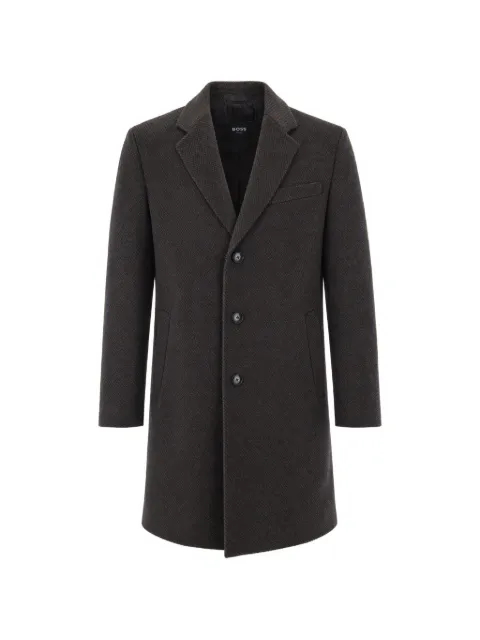 BOSS slim-fit formal wool coat with cashmere