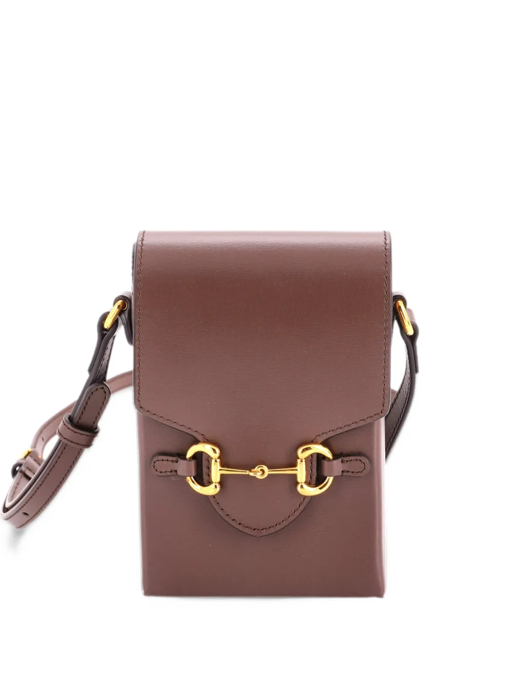 Gucci Pre-Owned Horsebit 1955 Leather Mini crossbody bag - Marrone