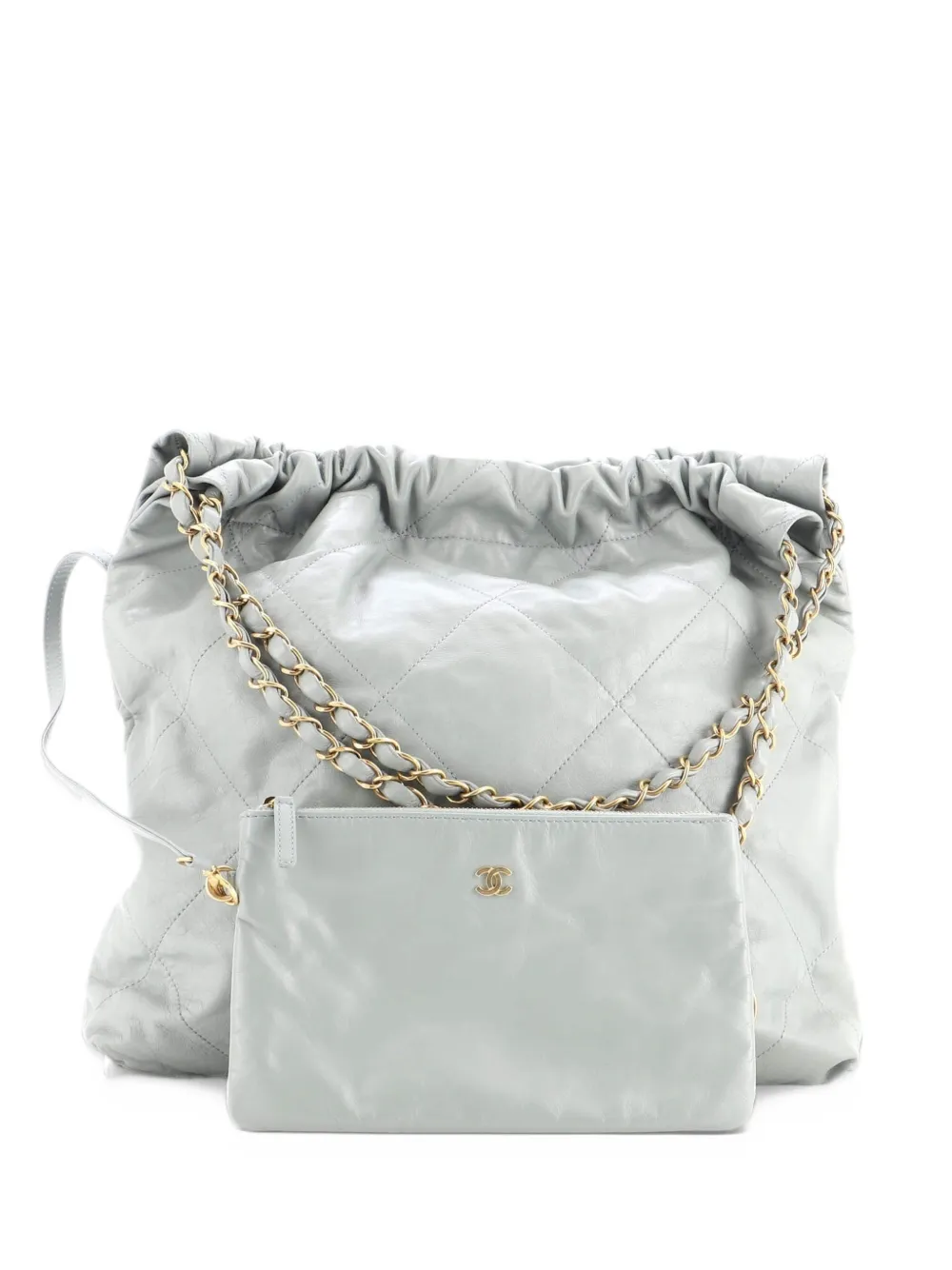 CHANEL Pre-Owned 22 Chain Quilted Calfskin Medium hobo bag - Grigio