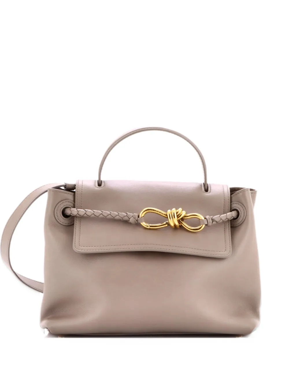 Bottega Veneta Pre-Owned Ciao Ciao Top Handle Bag Leather with Intrecciato Detail Small satchel - Grigio