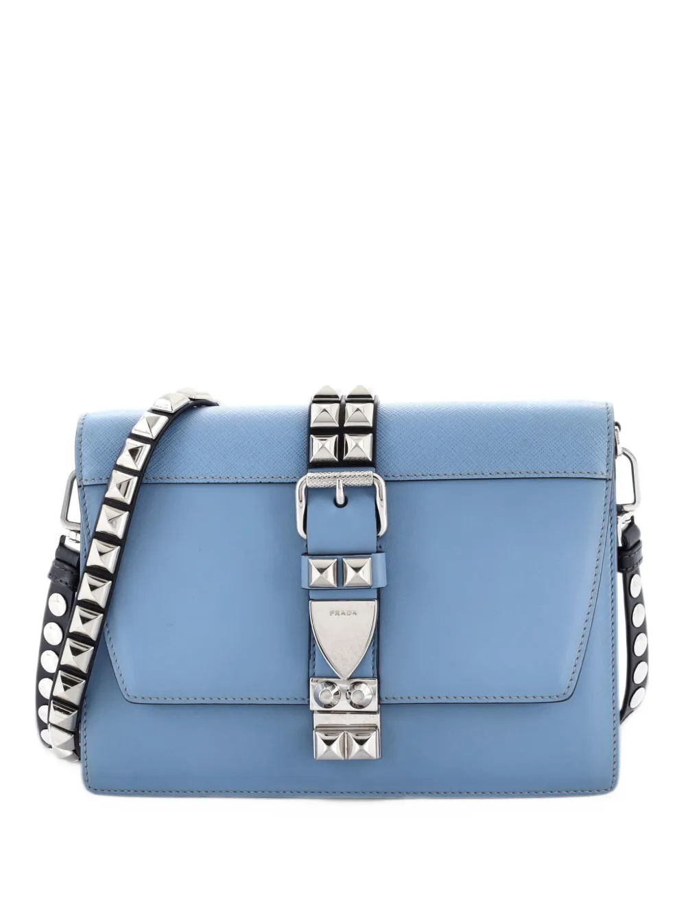 Prada Pre-Owned Elektra Shoulder Bag Studded Leather Small crossbody bag - Blu