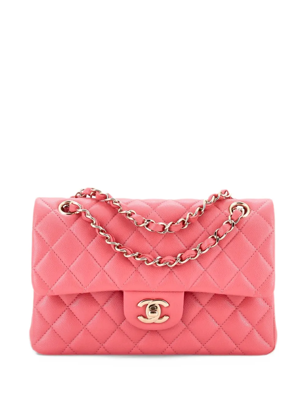CHANEL Pre-Owned Classic Double Flap Bag Quilted Caviar Small shoulder bag - Rosa