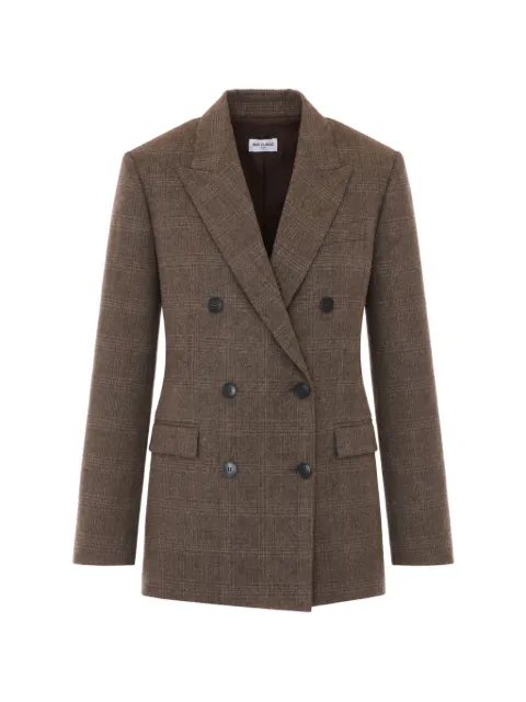Rue du Bac double-breasted check-pattern blazer