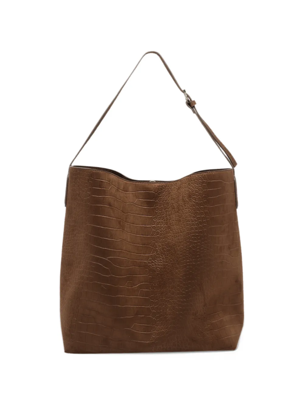 Themoirè Zoe crocodile-effect shoulder bag - Marrone