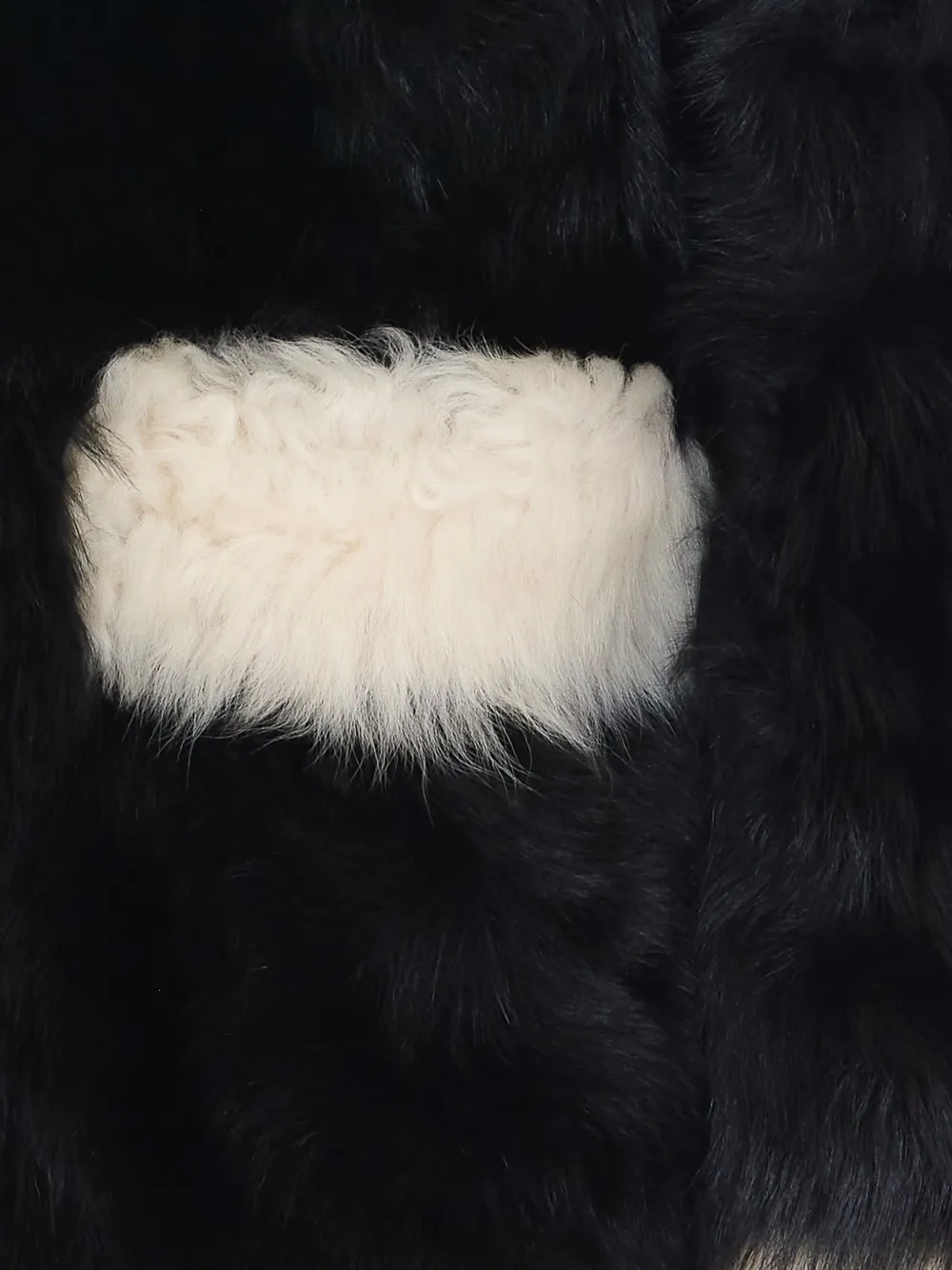 TOTEME silky shearling pocket jacket black natural Zwart