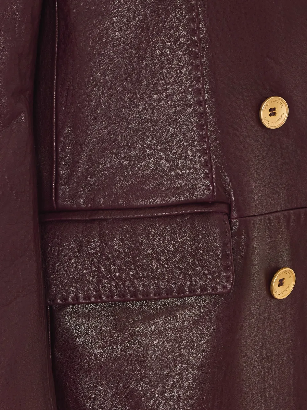Tagliatore Josie double-breasted leather jacket Paars