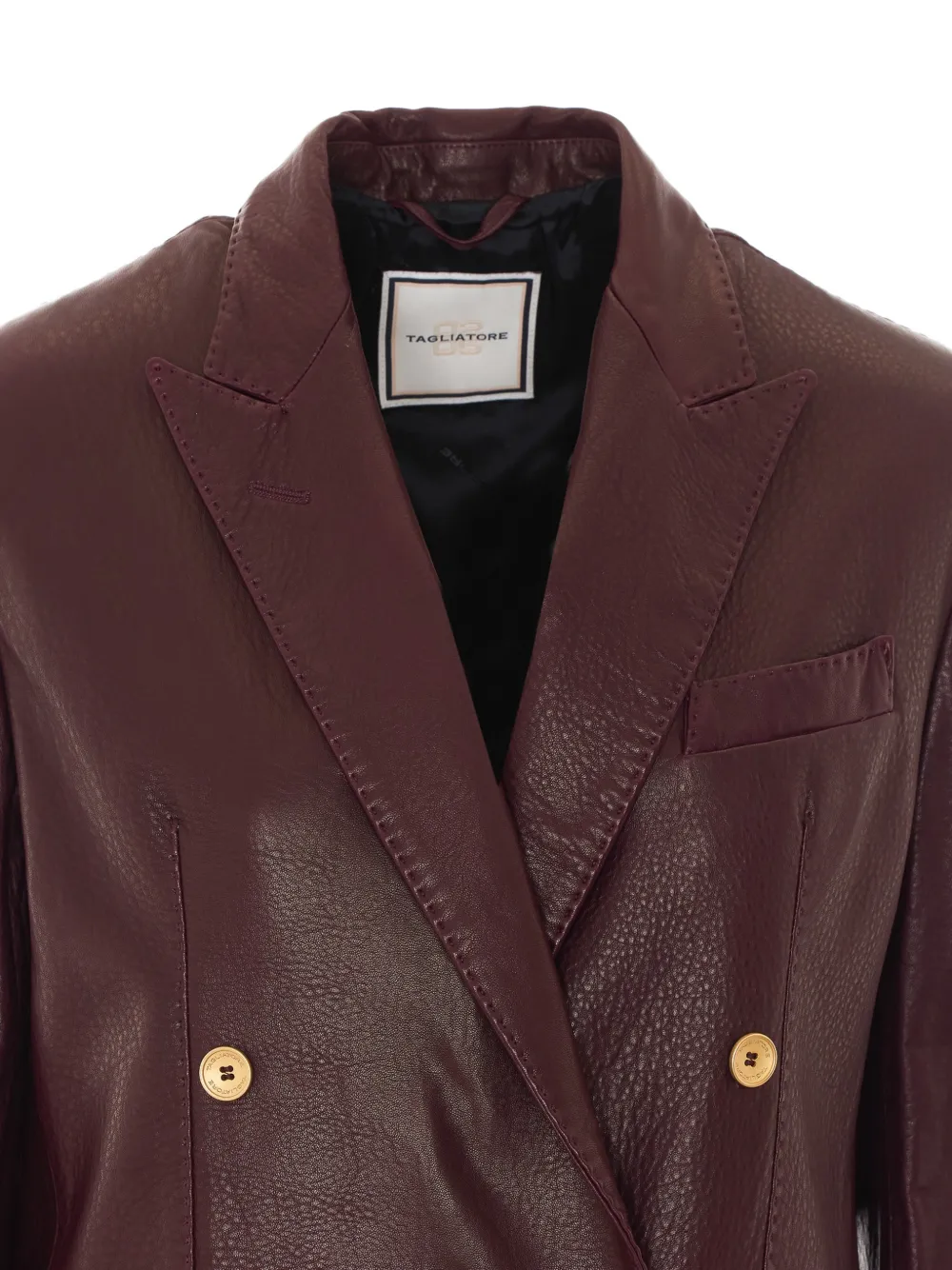 Tagliatore Josie double-breasted leather jacket Paars